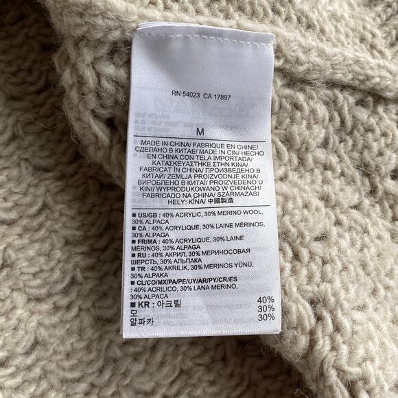 Banana Republic Star-Stitch Knit Crew Pullover Sweater‎ Merino Wool Alpaca Blend - Picture 10 of 12